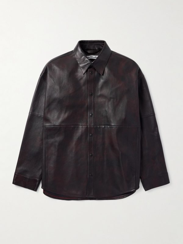 Laraw Oversized Leather Shirt Jacket