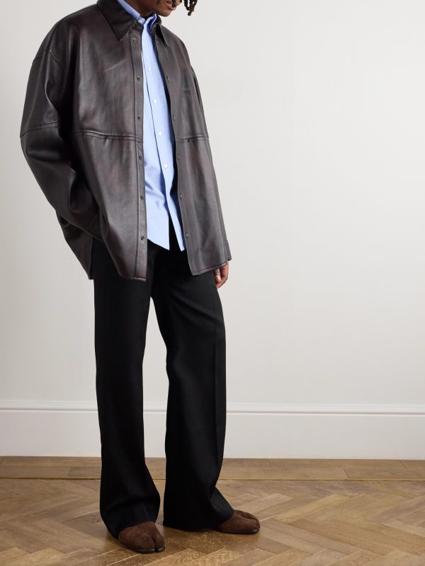 Laraw Oversized Leather Shirt Jacket - OU