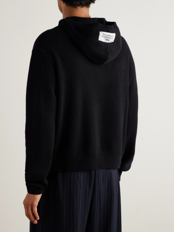 Logo-Appliquéd Cashmere-Blend Hoodie - BK Logo-Appliquéd Cashmere-Blend Hoodie - BK