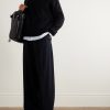 Logo-Appliquéd Cashmere-Blend Hoodie - OU Logo-Appliquéd Cashmere-Blend Hoodie - OU