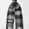 Fringed Checked Knitted Scarf