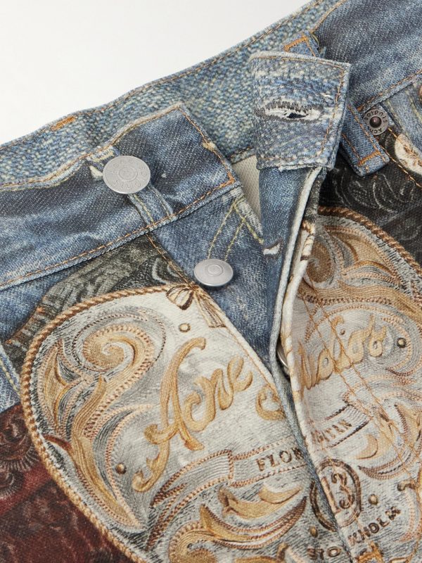 Trompe L'oeil Straight-Leg Brushed Jeans - E1 Trompe L'oeil Straight-Leg Brushed Jeans - E1