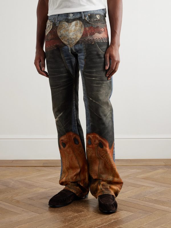 Trompe L'oeil Straight-Leg Brushed Jeans - FR Trompe L'oeil Straight-Leg Brushed Jeans - FR