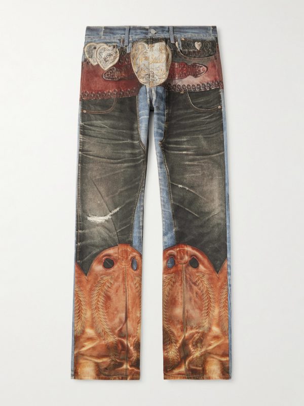 Trompe L'oeil Straight-Leg Brushed Jeans Trompe L'oeil Straight-Leg Brushed Jeans