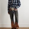 Trompe L'oeil Straight-Leg Brushed Jeans - OU Trompe L'oeil Straight-Leg Brushed Jeans - OU