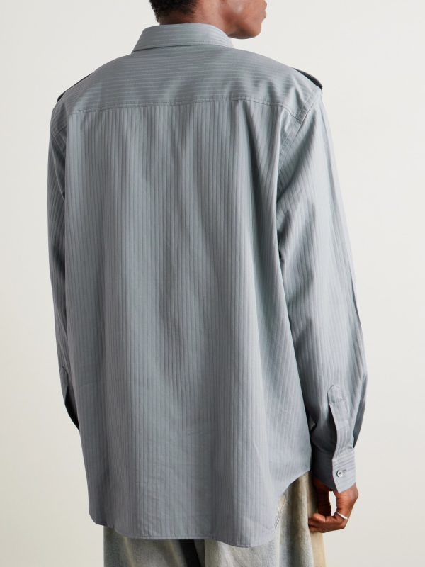 Sarman Striped Cotton-Twill Shirt - BK Sarman Striped Cotton-Twill Shirt - BK