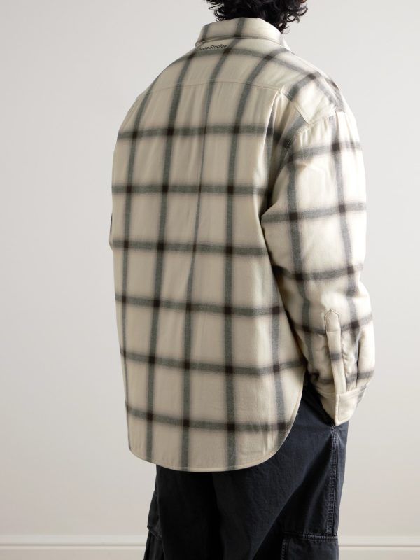 Osara Oversized Padded Checked Cotton-Flannel Overshirt - BK