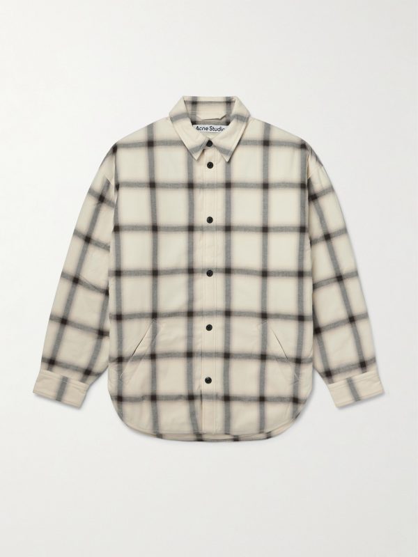 Osara Oversized Padded Checked Cotton-Flannel Overshirt