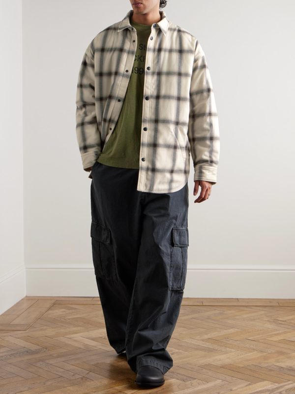 Osara Oversized Padded Checked Cotton-Flannel Overshirt - OU