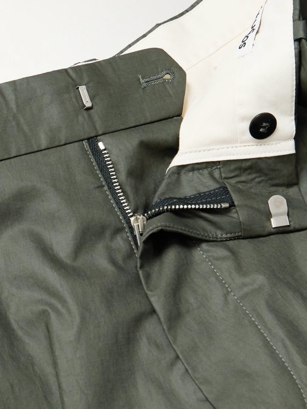 Pasoro Belted Straight-Leg Cotton-Poplin Trousers - E1 Pasoro Belted Straight-Leg Cotton-Poplin Trousers - E1