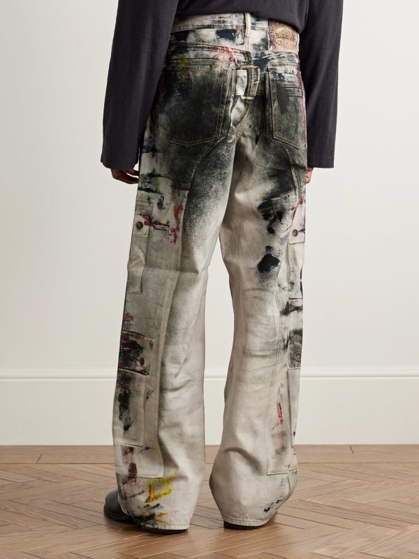 1981 Wide-Leg Trompe L'oeil Printed Jeans - BK 1981 Wide-Leg Trompe L'oeil Printed Jeans - BK
