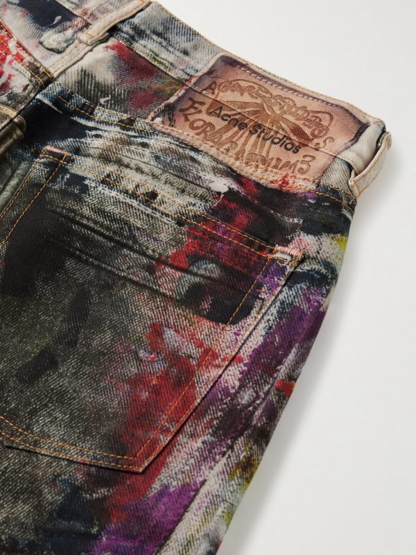 1981 Wide-Leg Trompe L'oeil Printed Jeans - CU 1981 Wide-Leg Trompe L'oeil Printed Jeans - CU