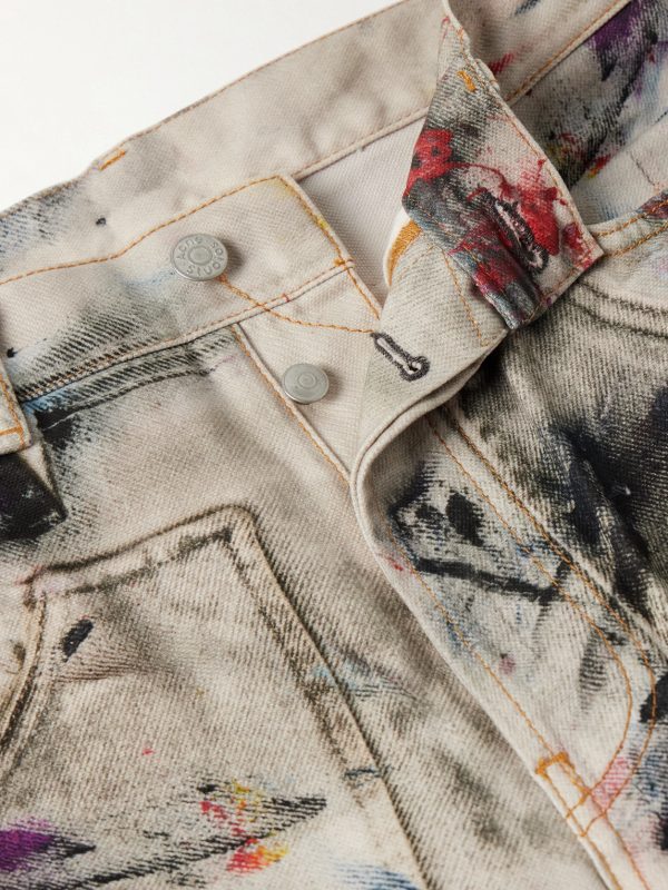 1981 Wide-Leg Trompe L'oeil Printed Jeans - E1 1981 Wide-Leg Trompe L'oeil Printed Jeans - E1
