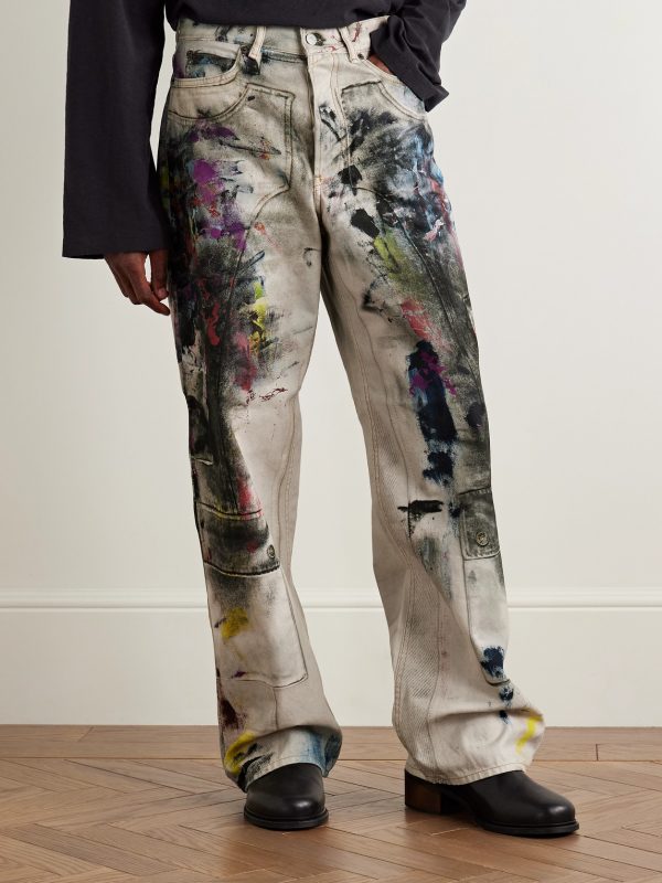 1981 Wide-Leg Trompe L'oeil Printed Jeans - FR 1981 Wide-Leg Trompe L'oeil Printed Jeans - FR