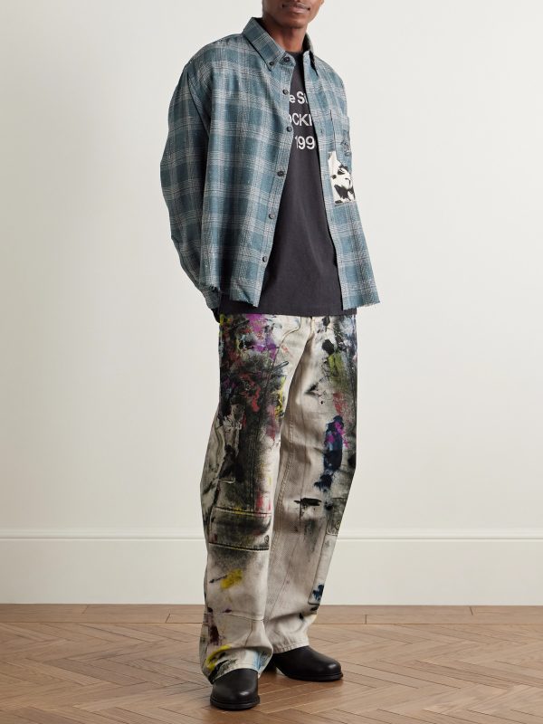 1981 Wide-Leg Trompe L'oeil Printed Jeans - OU 1981 Wide-Leg Trompe L'oeil Printed Jeans - OU