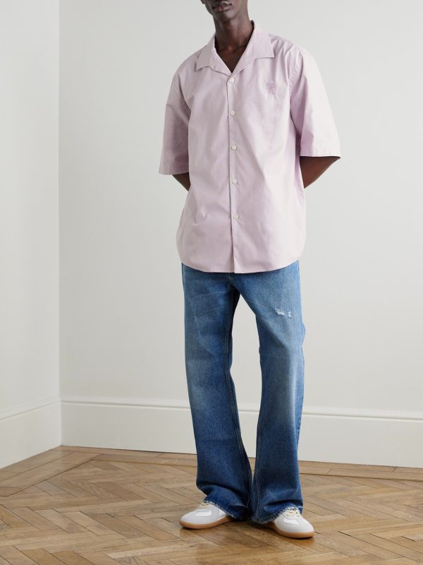 Solon Oversized Camp-Collar Embroidered Cotton-Piqué Shirt - OU Solon Oversized Camp-Collar Embroidered Cotton-Piqué Shirt - OU