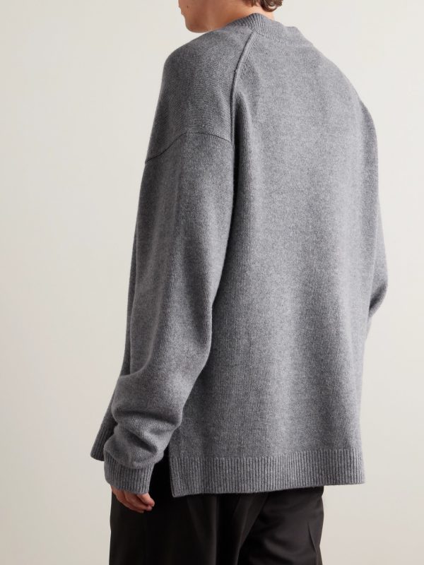 Logo-Embroidered Wool and Yak-Blend Cardigan - BK