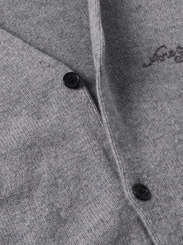 Logo-Embroidered Wool and Yak-Blend Cardigan - CU