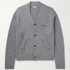 Logo-Embroidered Wool and Yak-Blend Cardigan