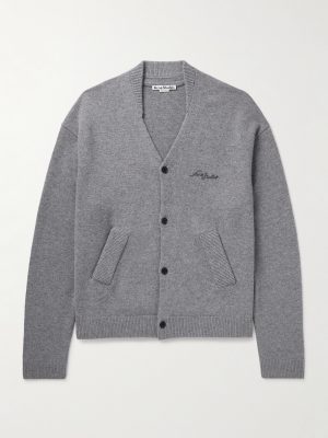 Logo-Embroidered Wool and Yak-Blend Cardigan Logo-Embroidered Wool and Yak-Blend Cardigan