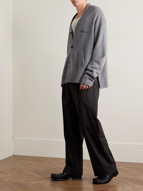 Logo-Embroidered Wool and Yak-Blend Cardigan - OU