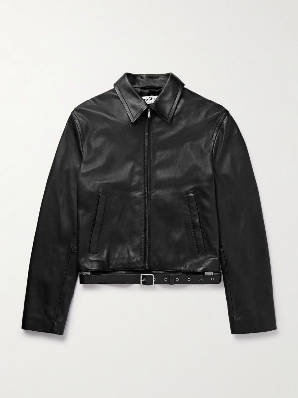Lascari Slim-Fit Belted Leather Jacket Lascari Slim-Fit Belted Leather Jacket