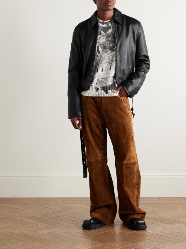 Lascari Slim-Fit Belted Leather Jacket - OU Lascari Slim-Fit Belted Leather Jacket - OU