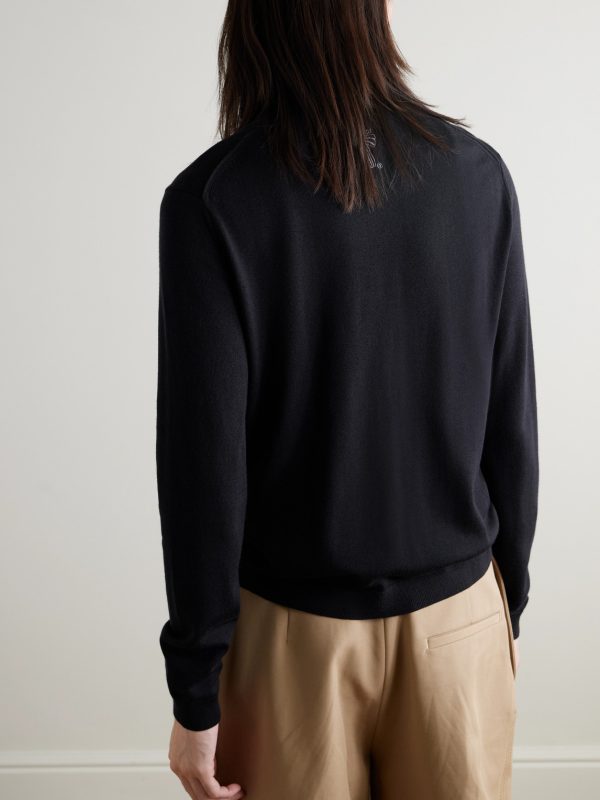 Ribbed Wool Zip-Up Sweater - BK