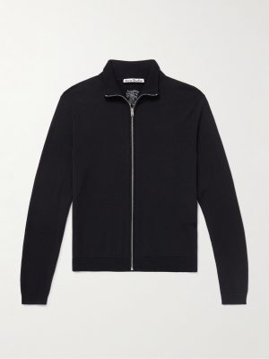 Ribbed Wool Zip-Up Sweater
