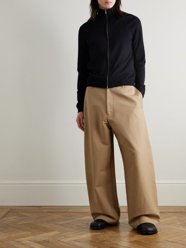 Ribbed Wool Zip-Up Sweater - OU