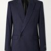 Double-Breasted Pinstriped Wool-Blend Blazer Double-Breasted Pinstriped Wool-Blend Blazer