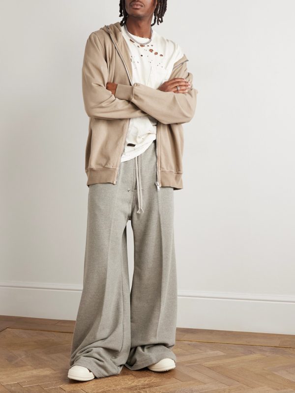 Geth Belas Wide-Leg Embellished Cotton-Blend Jersey Sweatpants - OU Geth Belas Wide-Leg Embellished Cotton-Blend Jersey Sweatpants - OU
