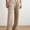 Creatch Wide-Leg Brushed Cotton-Jersey Drawstring Cargo Trousers - FR Creatch Wide-Leg Brushed Cotton-Jersey Drawstring Cargo Trousers - FR
