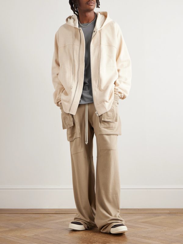 Creatch Wide-Leg Brushed Cotton-Jersey Drawstring Cargo Trousers - OU Creatch Wide-Leg Brushed Cotton-Jersey Drawstring Cargo Trousers - OU