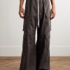 DRKSHDW Wide-Leg Cotton Drawstring Cargo Trousers - FR DRKSHDW Wide-Leg Cotton Drawstring Cargo Trousers - FR
