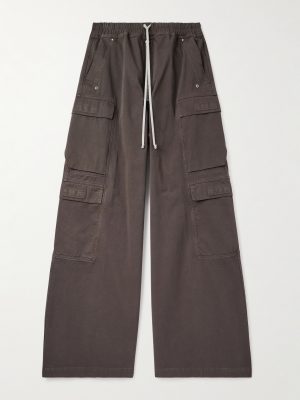 DRKSHDW Wide-Leg Cotton Drawstring Cargo Trousers DRKSHDW Wide-Leg Cotton Drawstring Cargo Trousers