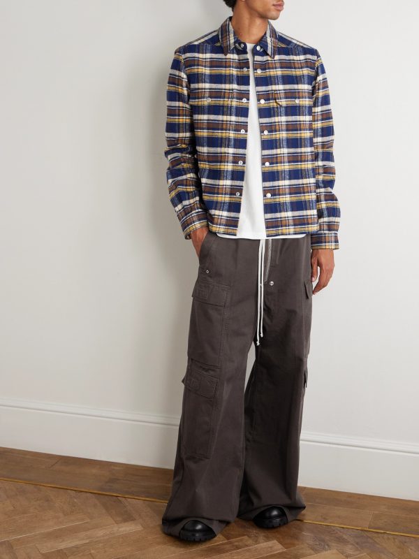 DRKSHDW Wide-Leg Cotton Drawstring Cargo Trousers - OU DRKSHDW Wide-Leg Cotton Drawstring Cargo Trousers - OU