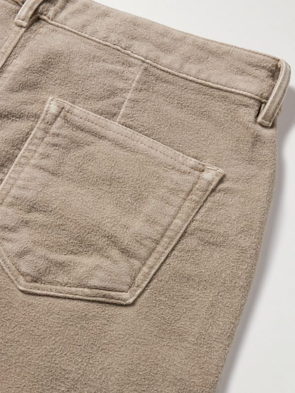 Geth Wide-Leg Brushed-Cotton Trousers - CU