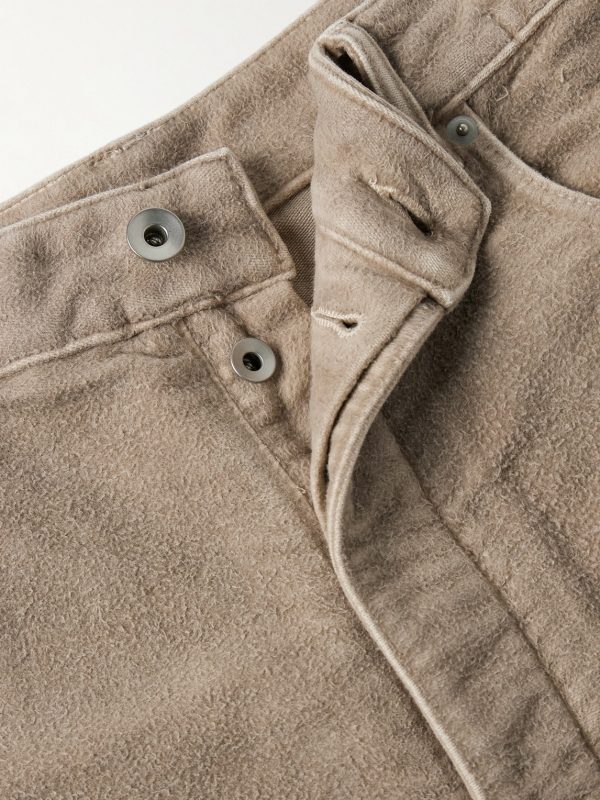 Geth Wide-Leg Brushed-Cotton Trousers - E1