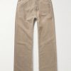 Geth Wide-Leg Brushed-Cotton Trousers