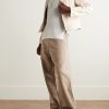 Geth Wide-Leg Brushed-Cotton Trousers - OU