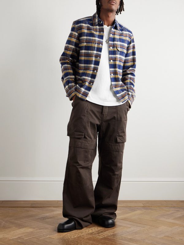 Checked Cotton-Flannel Overshirt - OU Checked Cotton-Flannel Overshirt - OU
