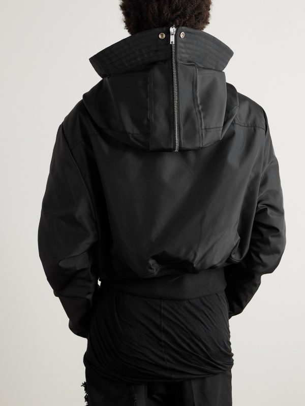 Alice Cropped Padded Nylon-Canvas Hooded Bomber Jacket - BK Alice Cropped Padded Nylon-Canvas Hooded Bomber Jacket - BK