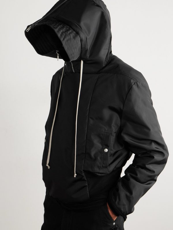 Alice Cropped Padded Nylon-Canvas Hooded Bomber Jacket - E2 Alice Cropped Padded Nylon-Canvas Hooded Bomber Jacket - E2