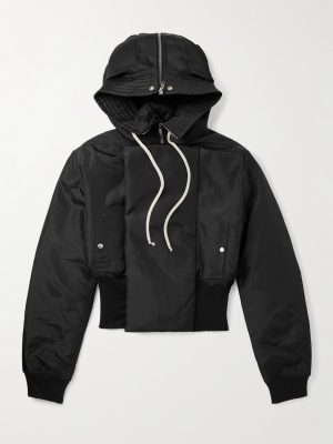Alice Cropped Padded Nylon-Canvas Hooded Bomber Jacket Alice Cropped Padded Nylon-Canvas Hooded Bomber Jacket