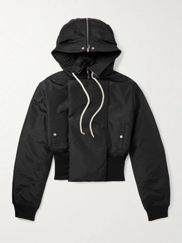 Alice Cropped Padded Nylon-Canvas Hooded Bomber Jacket Alice Cropped Padded Nylon-Canvas Hooded Bomber Jacket
