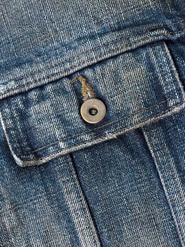 Distressed Denim Trucker Jacket - E1 Distressed Denim Trucker Jacket - E1