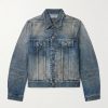 Distressed Denim Trucker Jacket Distressed Denim Trucker Jacket