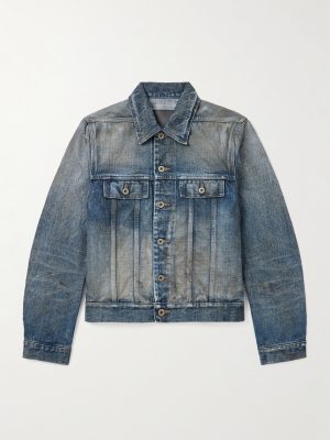 Distressed Denim Trucker Jacket Distressed Denim Trucker Jacket