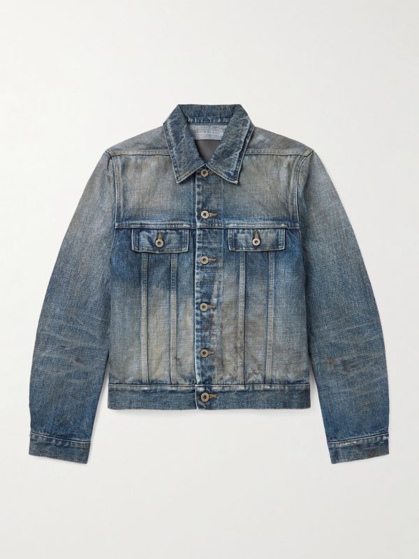Distressed Denim Trucker Jacket Distressed Denim Trucker Jacket